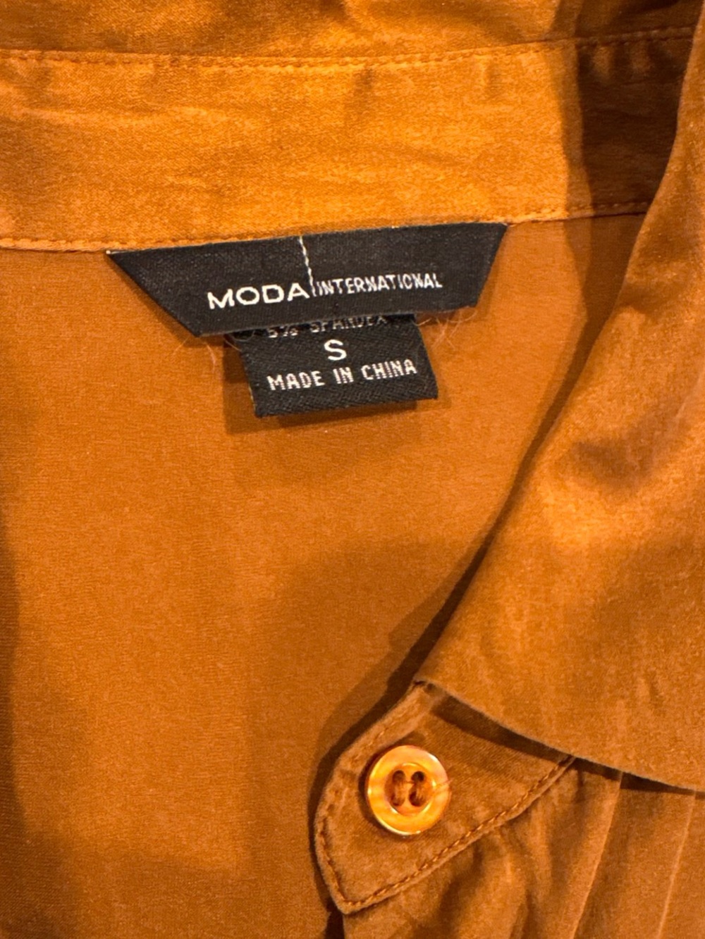 Moda International Burnt Orange Button-Up Shirt